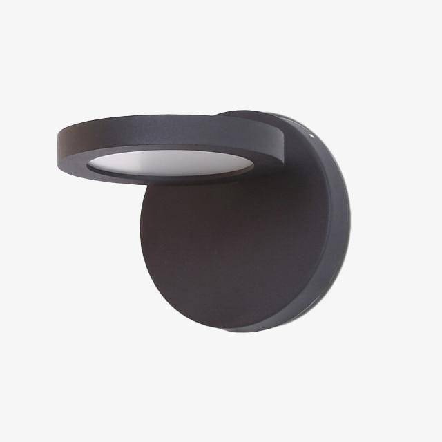 Modern black disc LED wall light