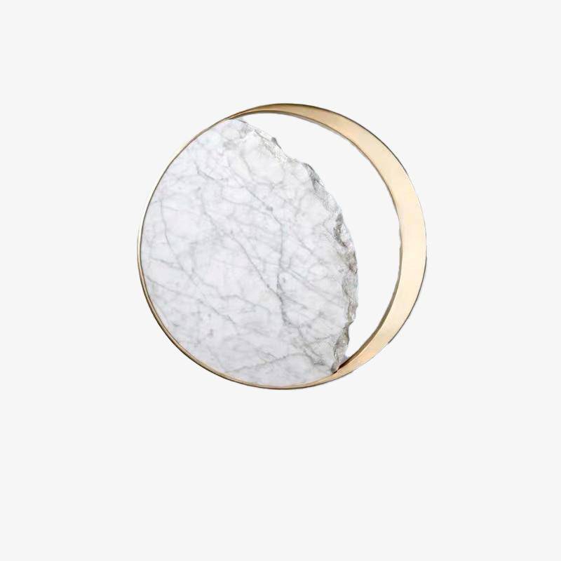 Marble gold circle wall light