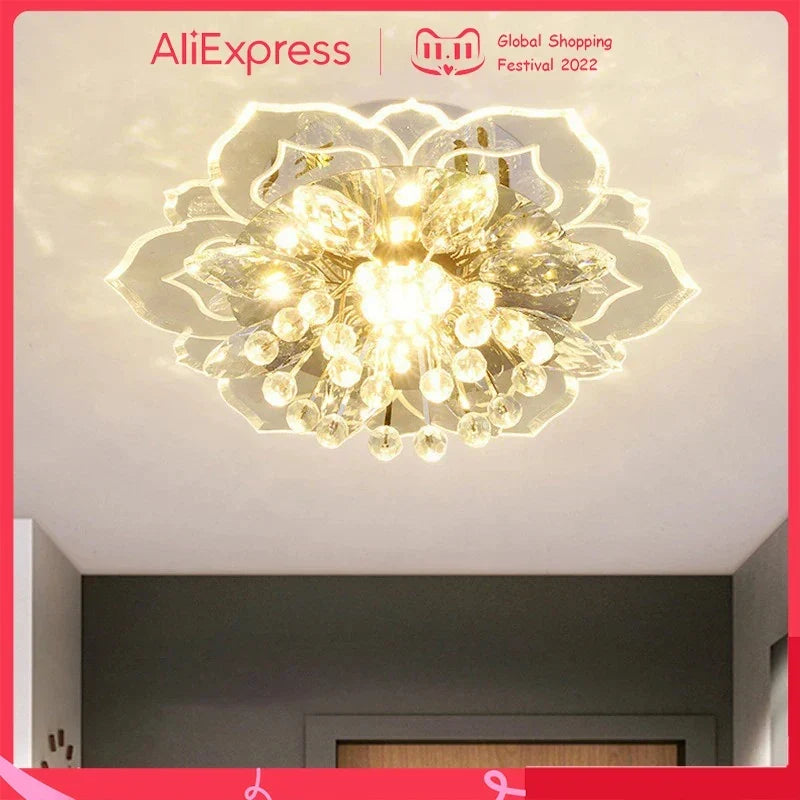 Balcony crystal ceiling light