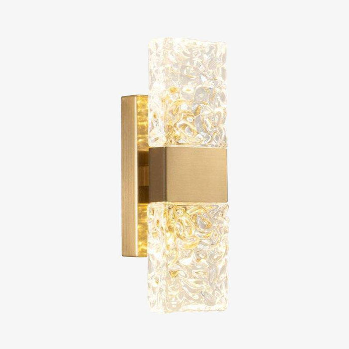 Gold cube crystal wall light