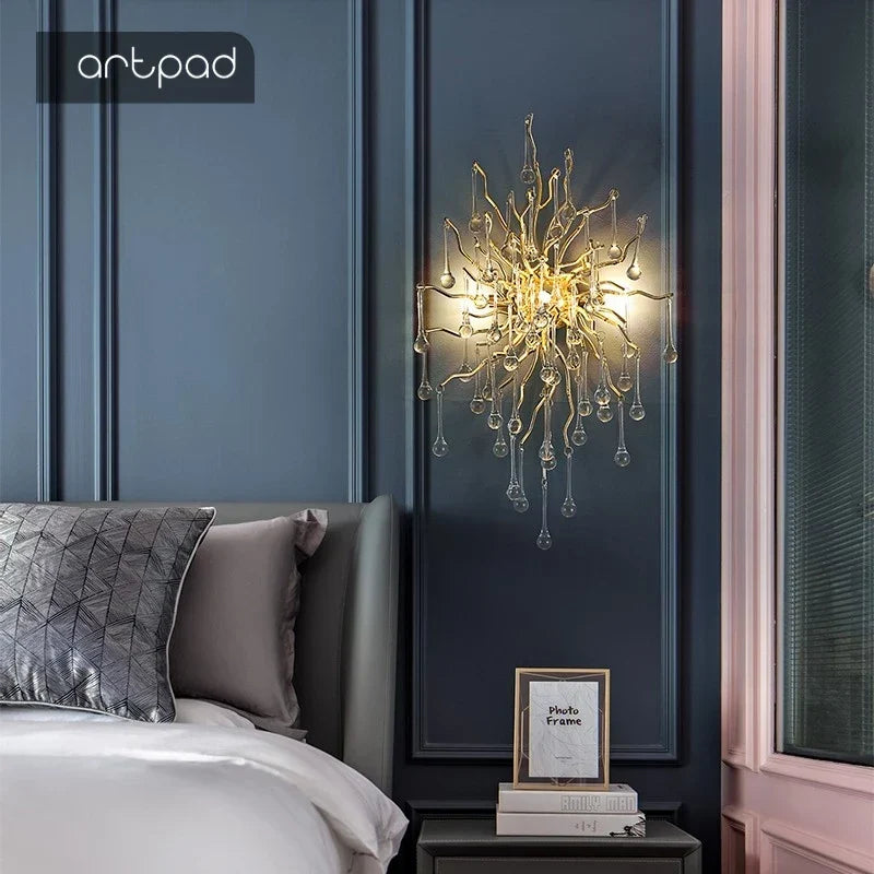 Vintage luxury crystal wall light