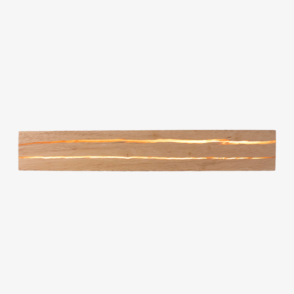 Rectangular wood wall light
