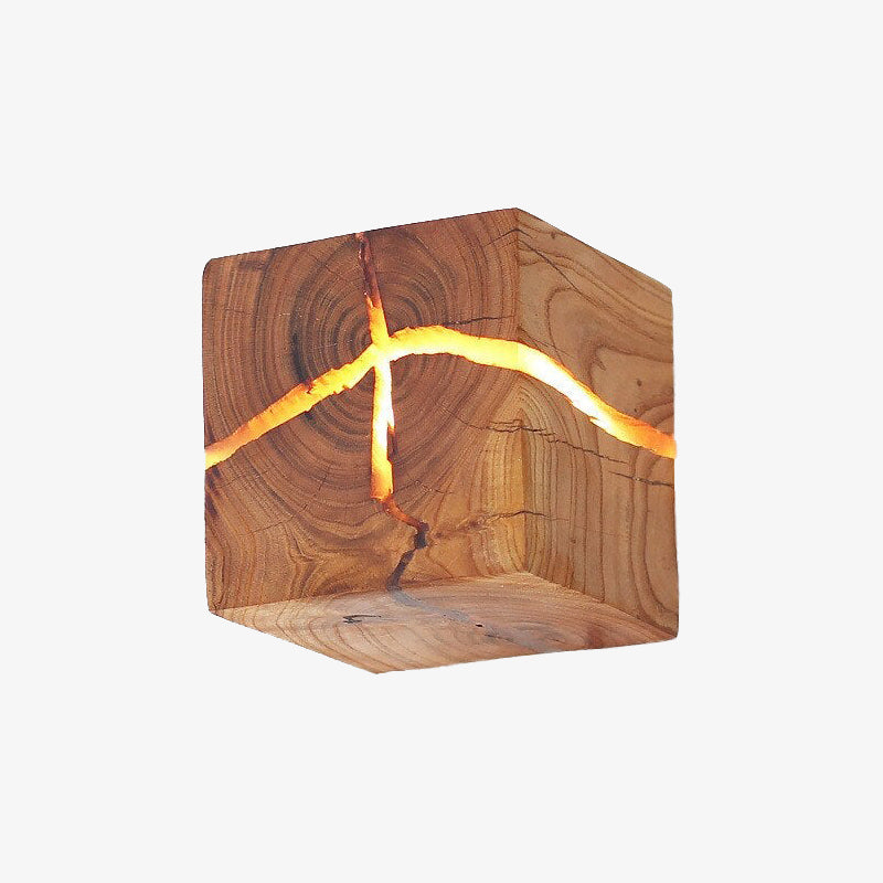 Lymena Scandinavian wood cube LED wall light