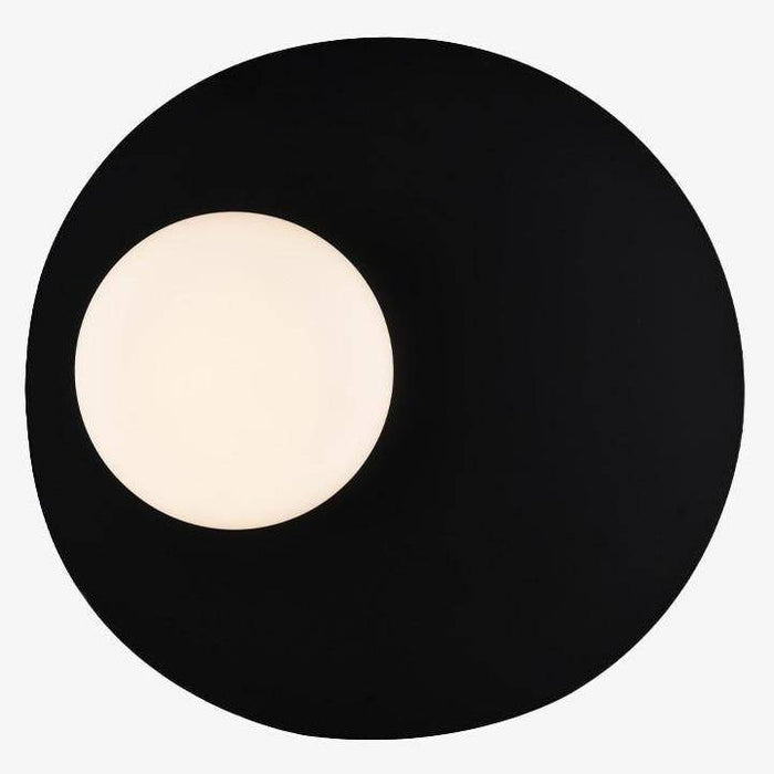 Ribbon loft black disc LED wall light