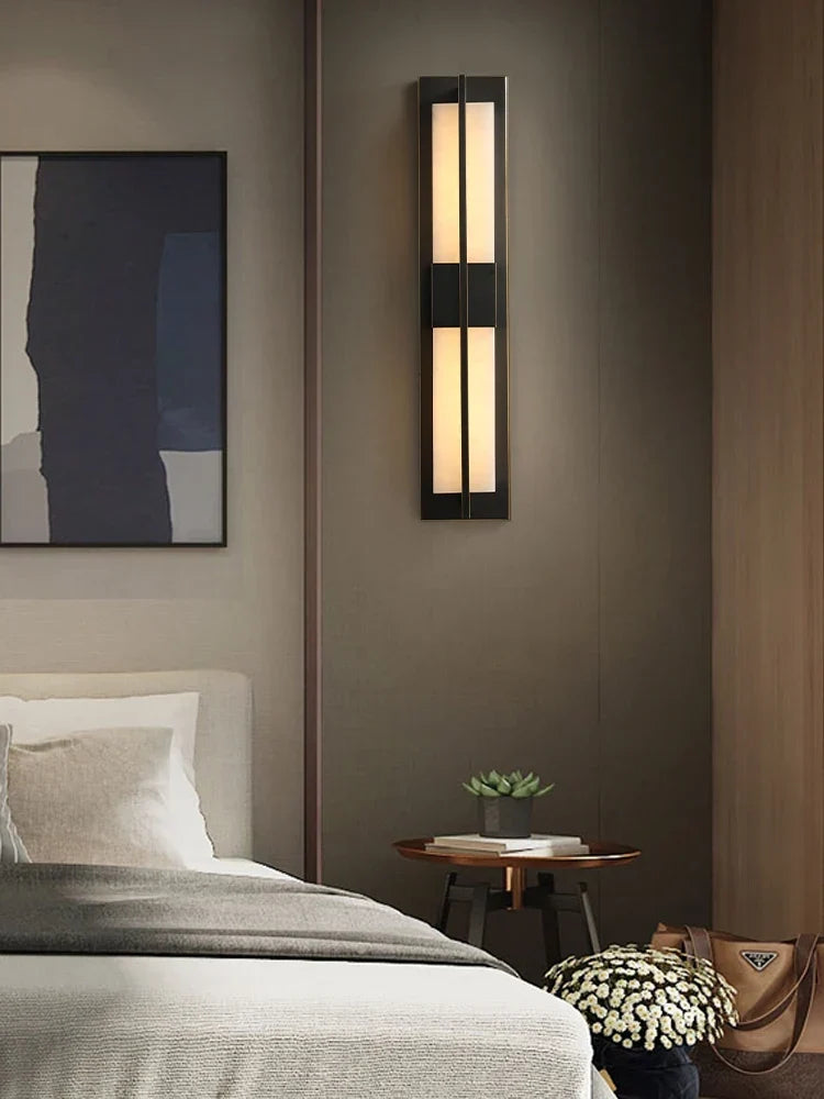Gold creative sconce in a hall