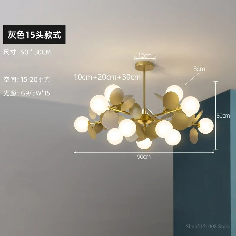Acrylic Flower LED Chandelier, view 16