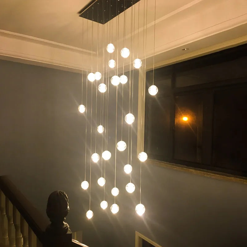 Long crystal chandelier