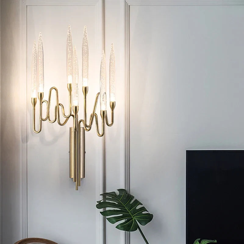 Seven-light crystal sconce