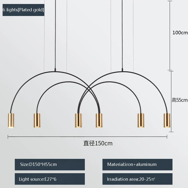 Modern Multi-Light Pendant, view 10