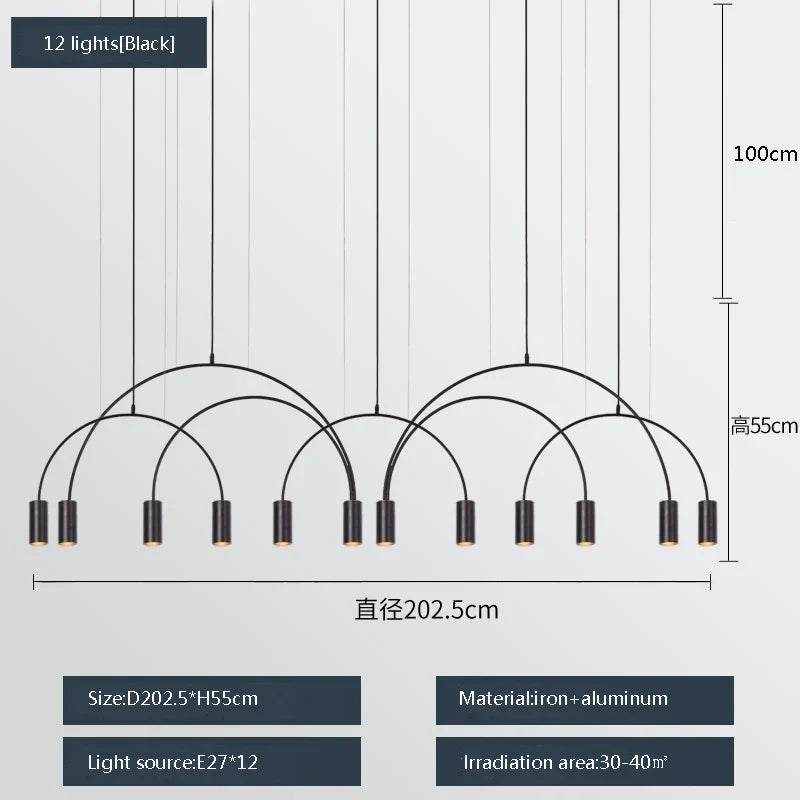 Modern Multi-Light Pendant, view 13