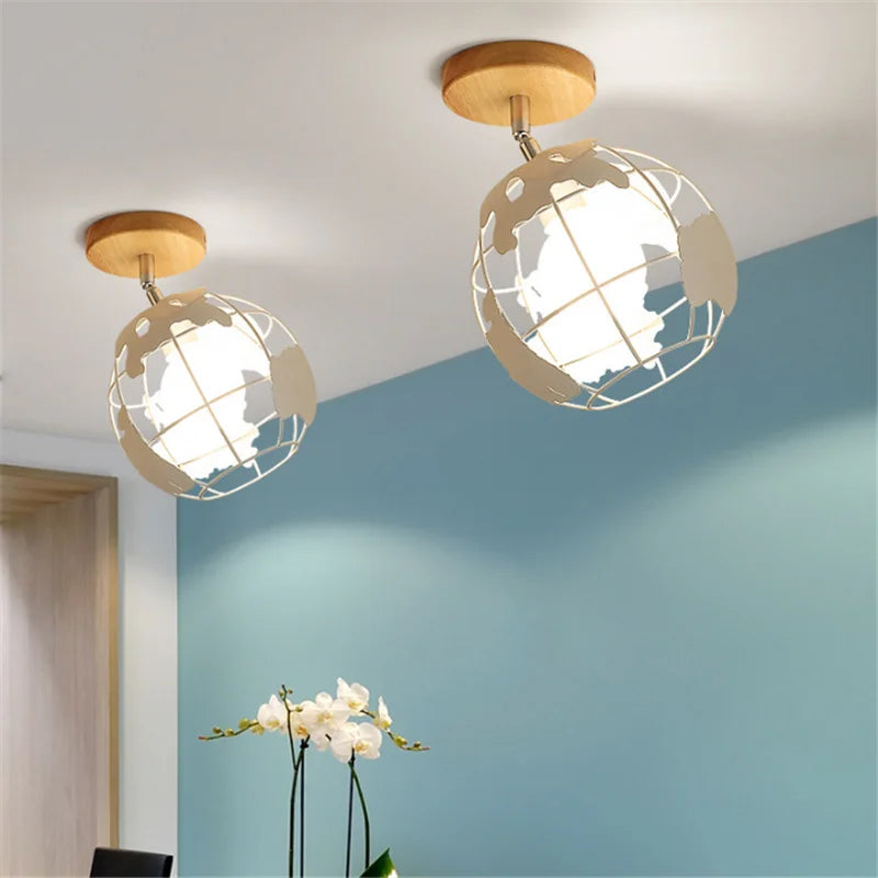 Iron triangle ceiling light