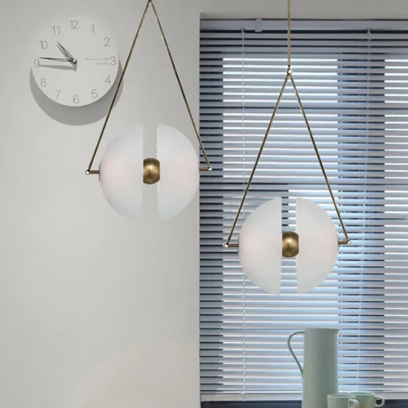 Glass pendant in a restaurant