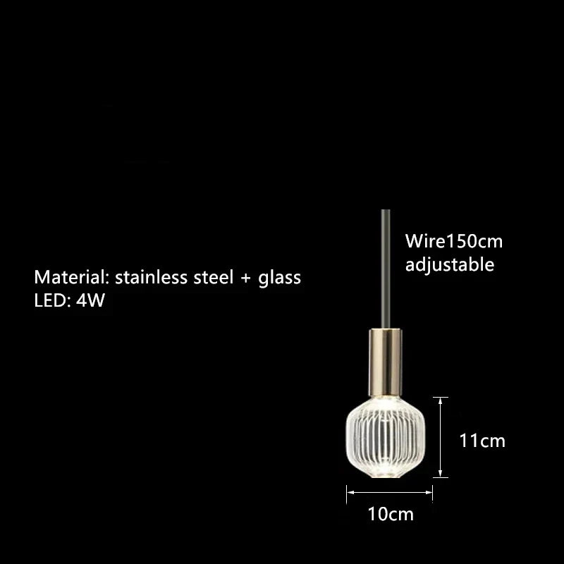 Postmodern Clear Glass Pendant, view 11