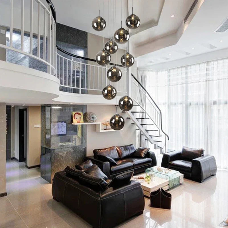Spiral glass chandelier