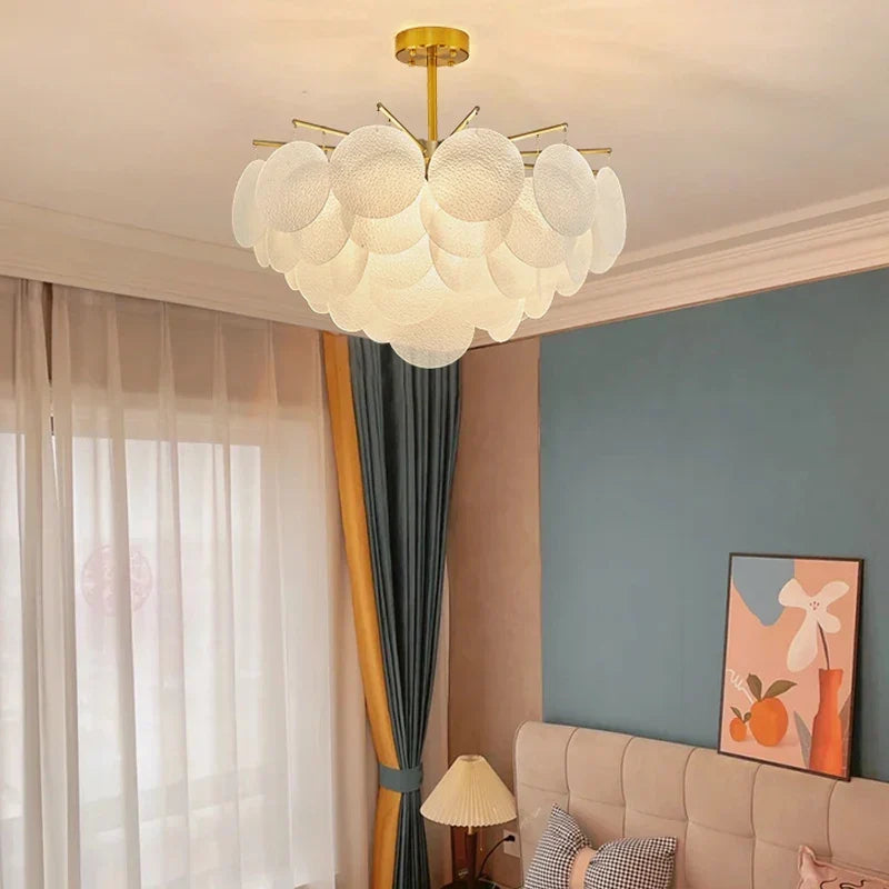 Gold post-modern chandelier