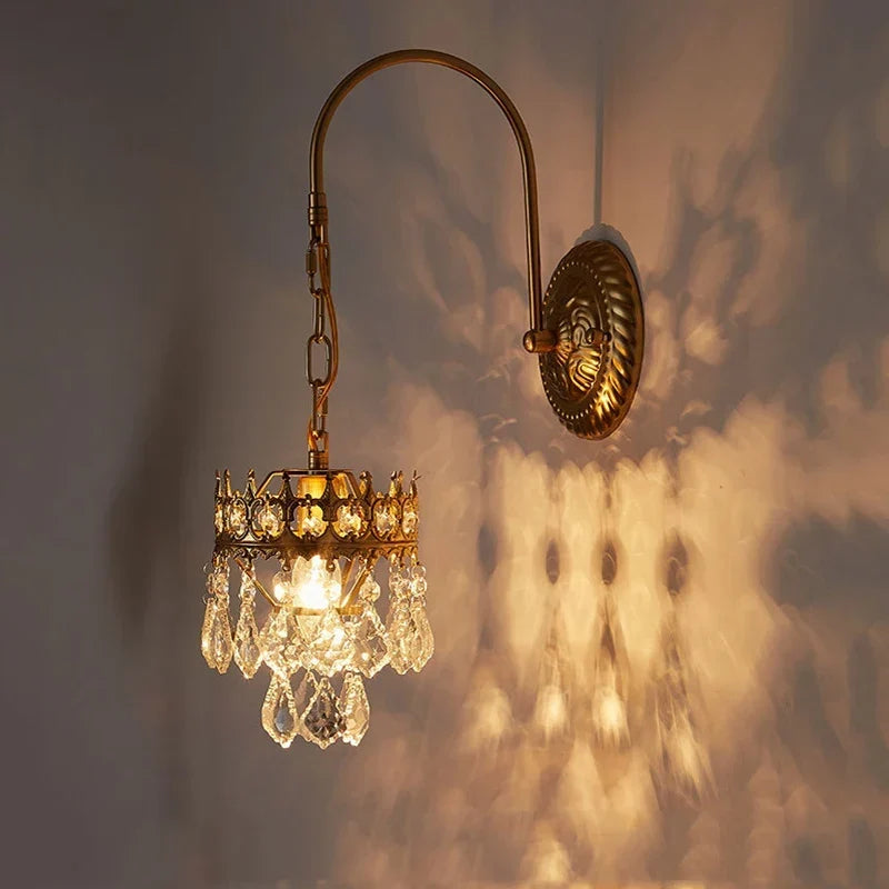 Luxury crystal outdoor wall light