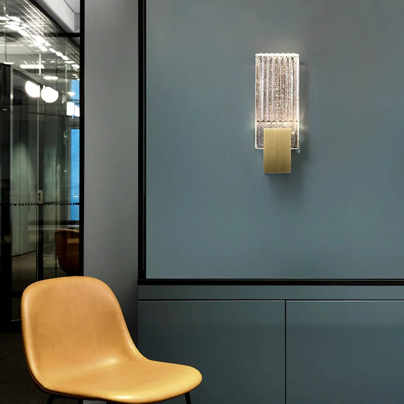 Minimalist crystal sconce