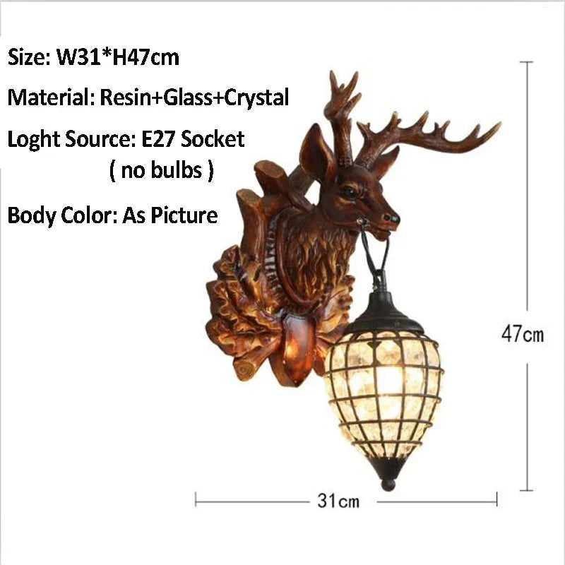 Wood Deer Head Sconce, view 6