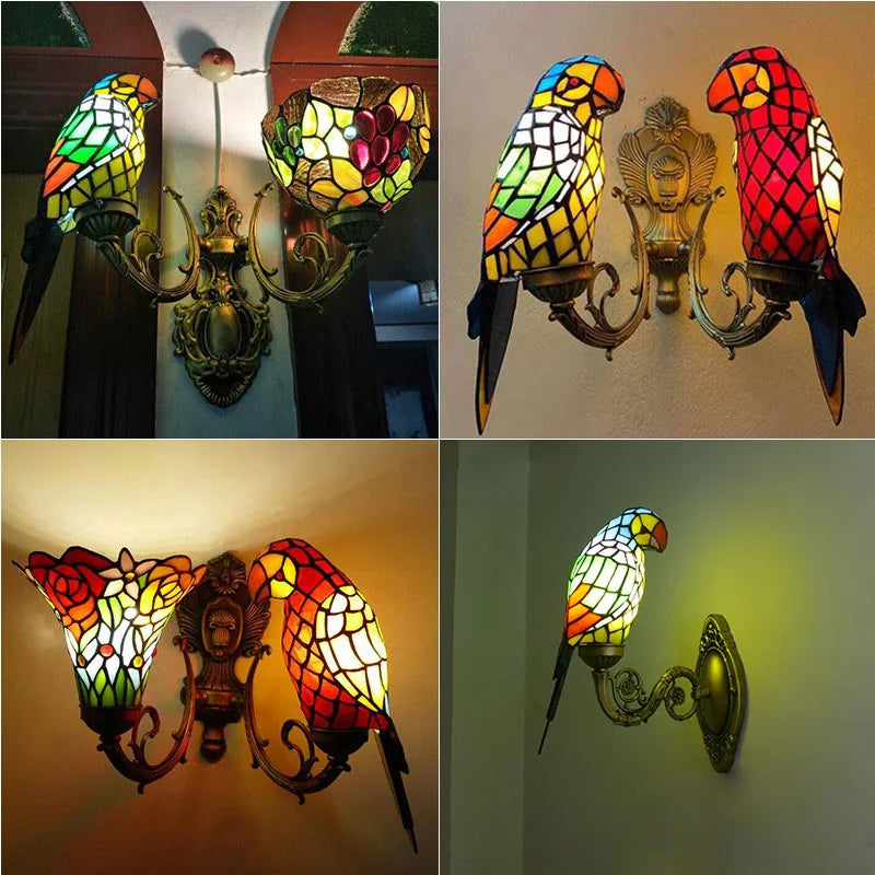 Colored glass sconce
