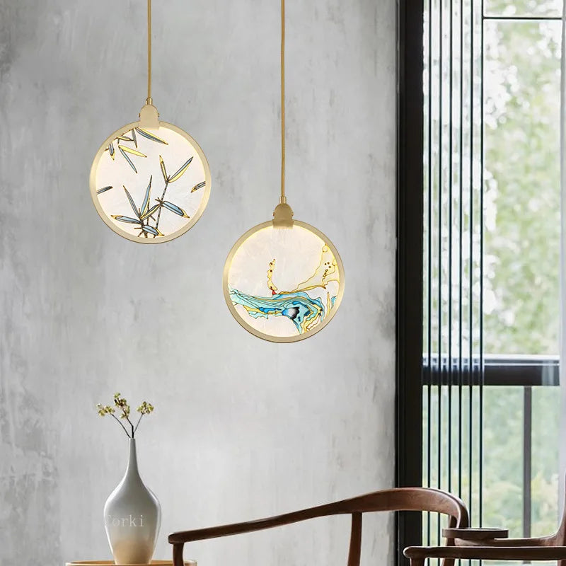 Chinese-style glass pendant