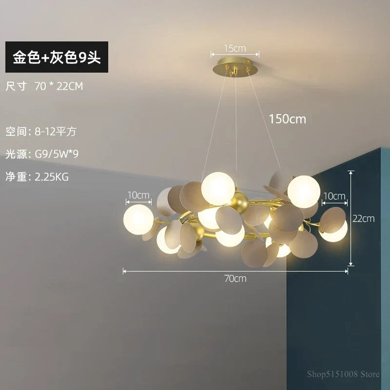 Acrylic Flower LED Chandelier, view 7