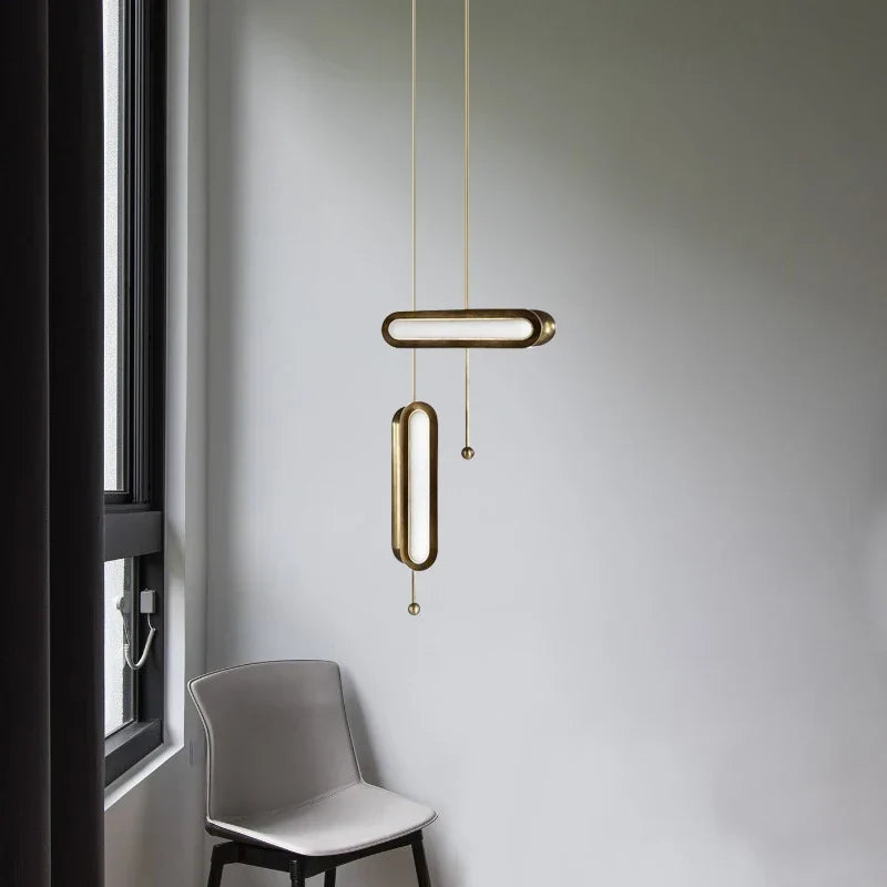 Nordic disc pendant over a table