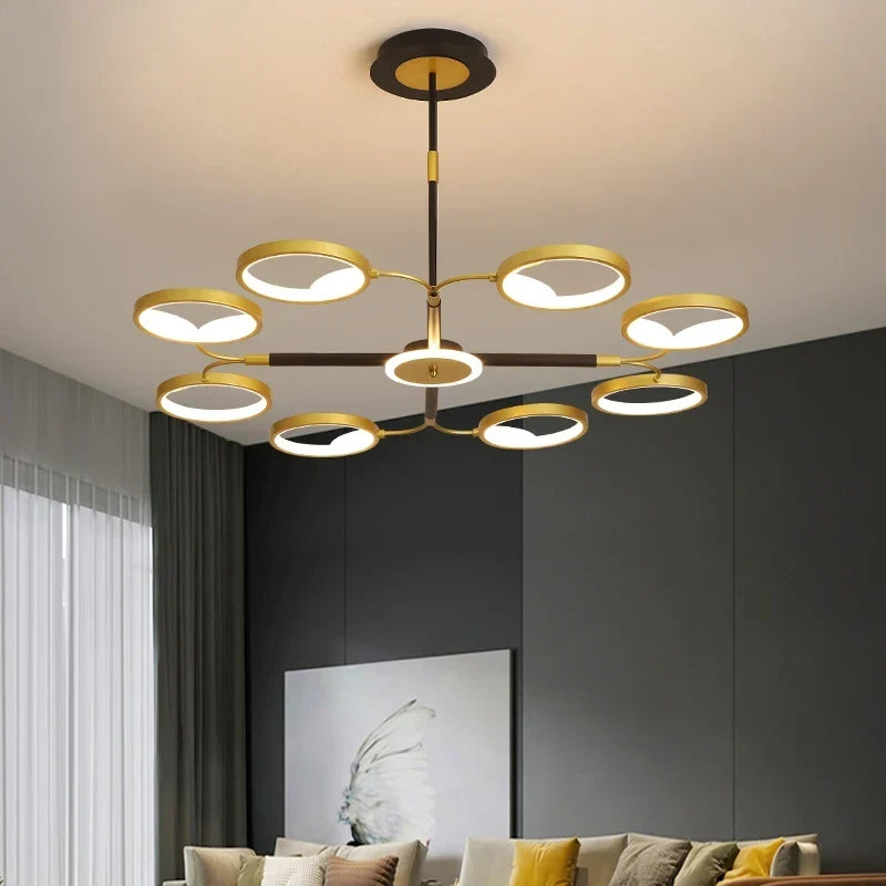 Gold multi head ceiling light