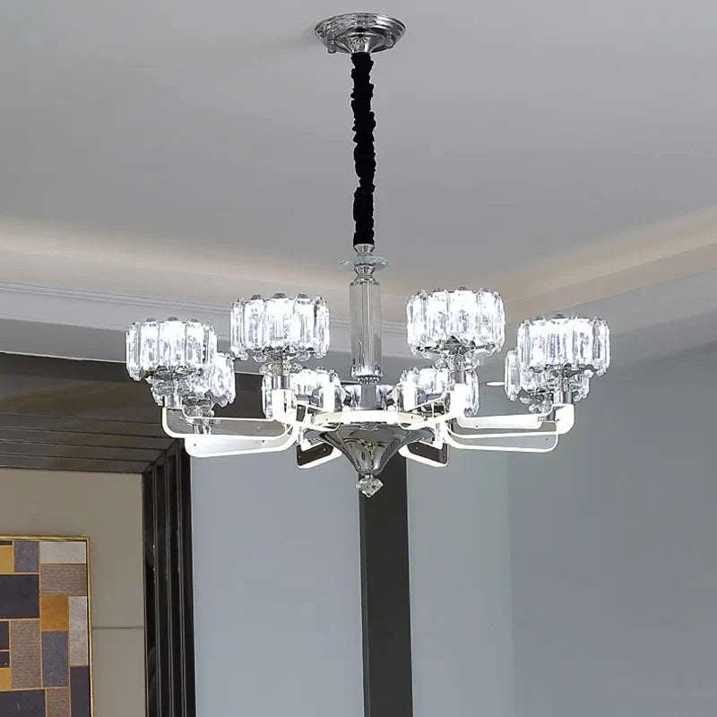 Chrome crystal chandelier