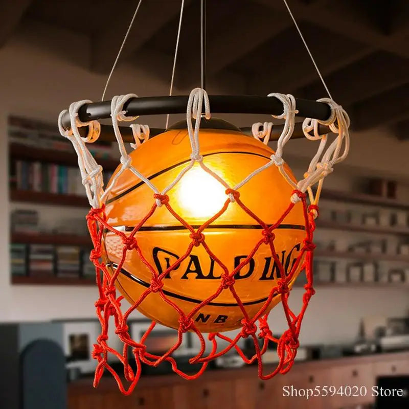 Orange pendant over a cafe bar