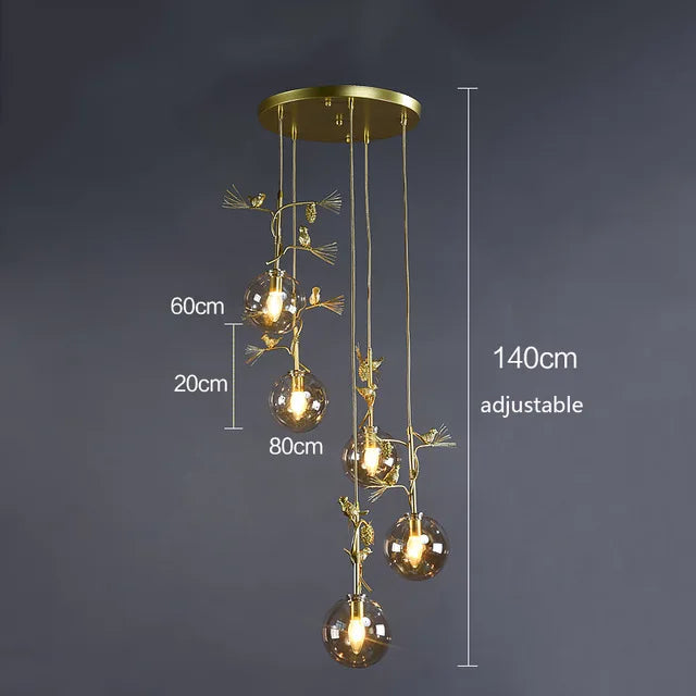 Modern Glass Chandelier, view 7