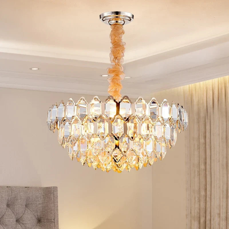 Gold crystal chandelier