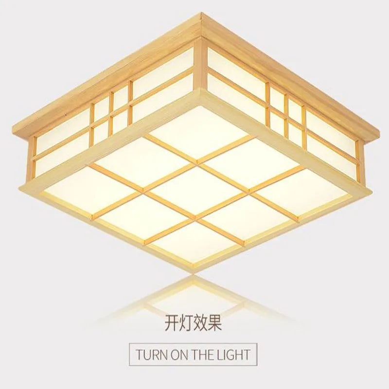 Japanese wood ceiling light