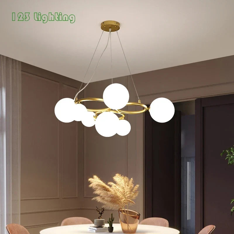 Bubble glass chandelier