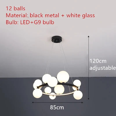Black Glass Ball Pendant, view 10