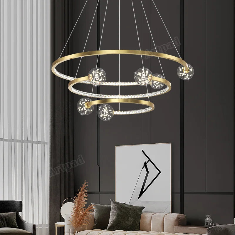 Gold crystal glass pendant