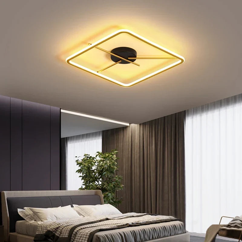Remote gold ceiling light