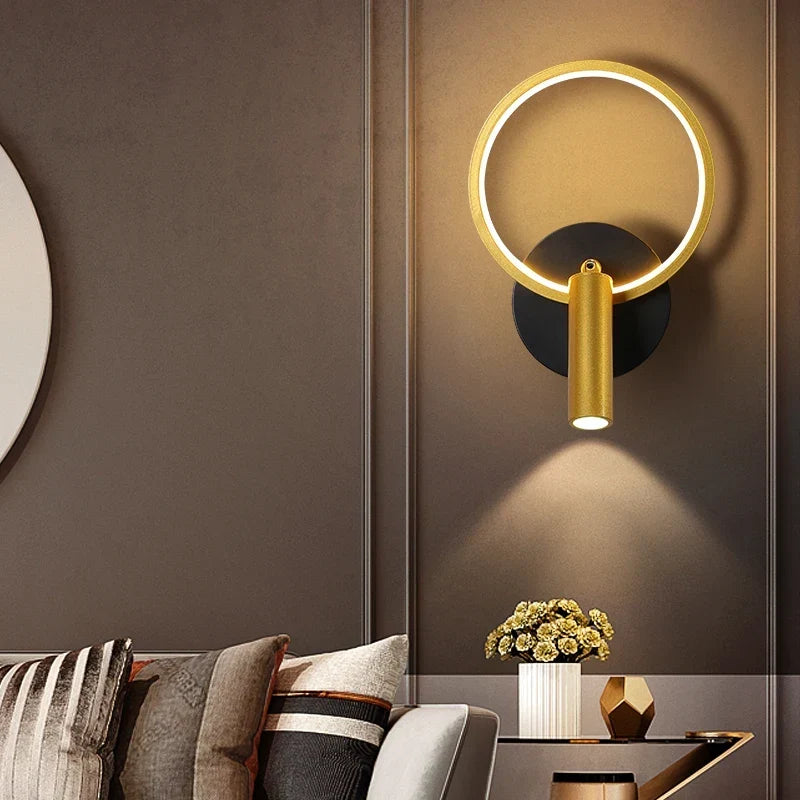 Round minimalist LED wall light