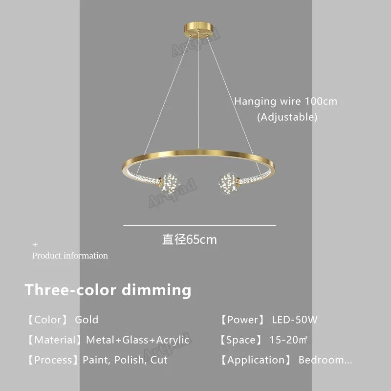 Gold Crystal Glass Pendant, view 12