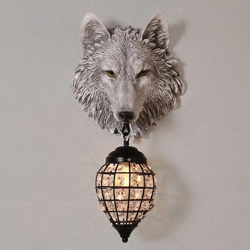 Resin Wolf Wall Light, view 6