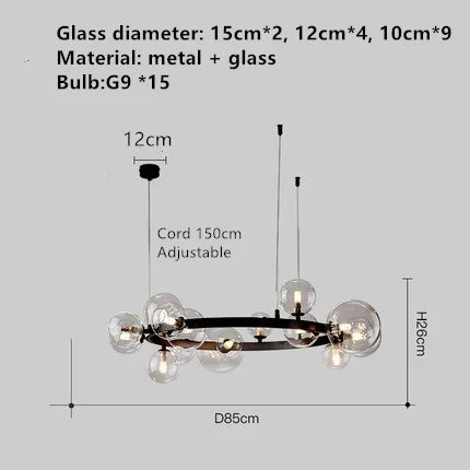Black Glass Ball Pendant, view 25