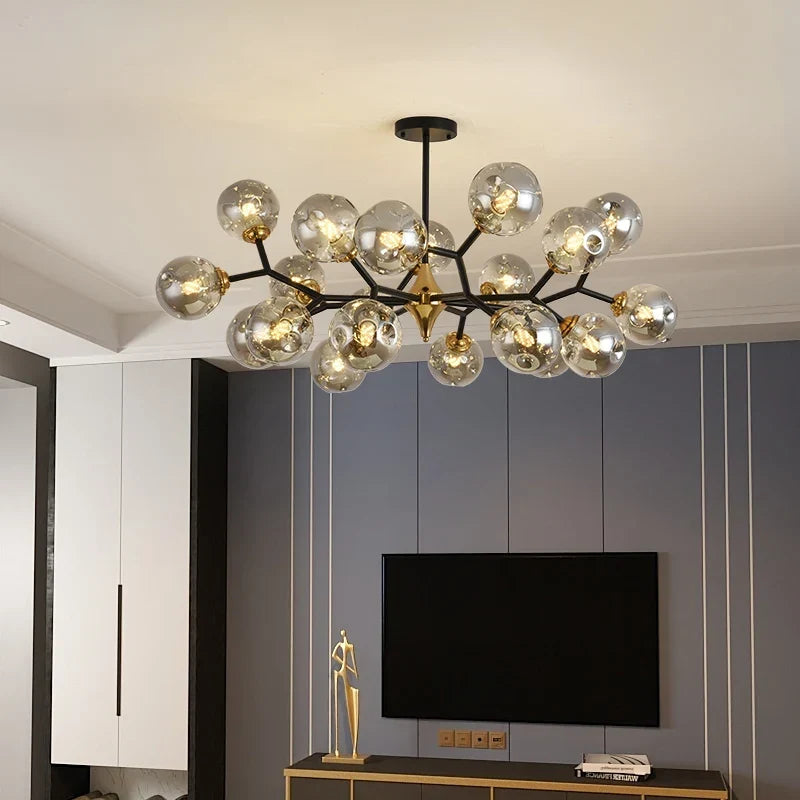 Smoked glass chandelier