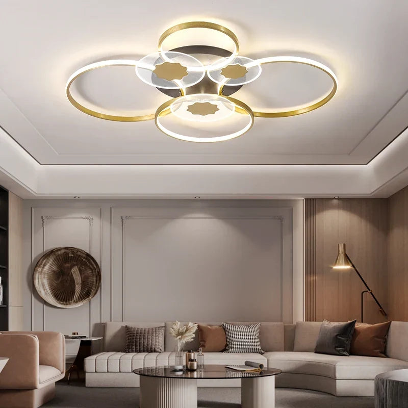 Gold ring ceiling light