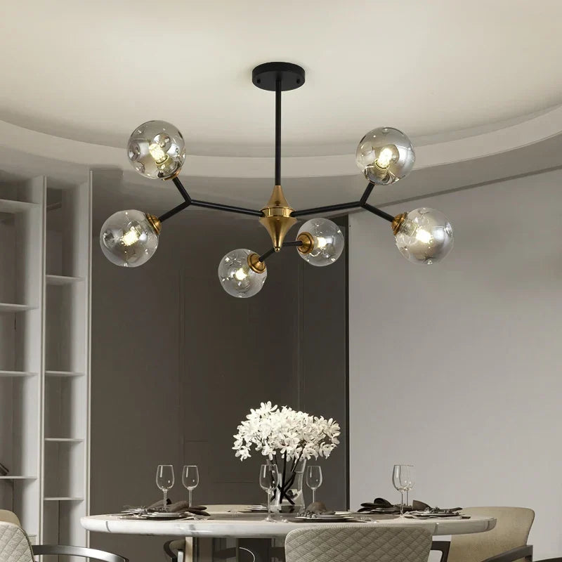 Amber glass chandelier