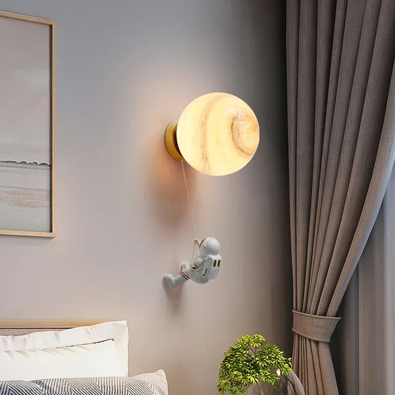 Moon sconce in a kids' room