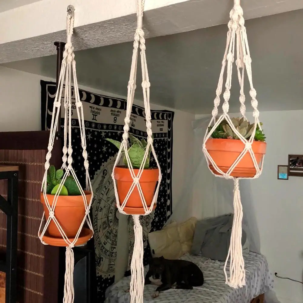 Macrame flower pot hanger
