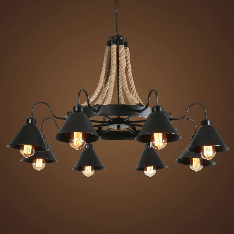 Industrial iron chandelier