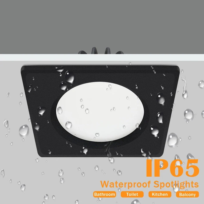 Square waterproof recessed spotlight