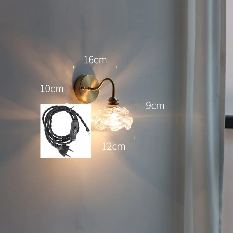 Glass Flower Wall Light, view 16