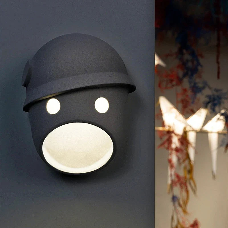 Creative gray resin LED wall light