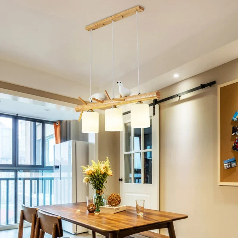Bird table lamp on a side table